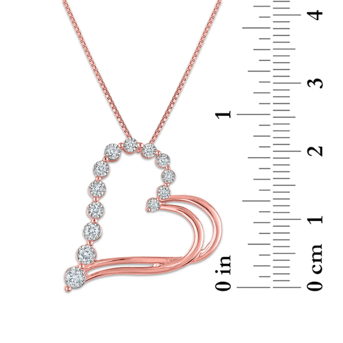 EcoLove 1/4 CTW Lab Grown Diamond 18-inch Heart Pendant in Rose Gold