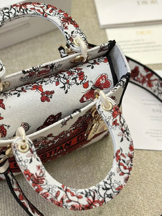 Lady D-Lite Bag in Toile de Jouy