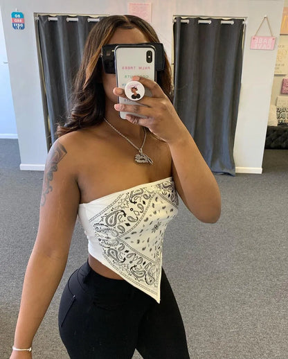 Bandana Strapless Tube Tops