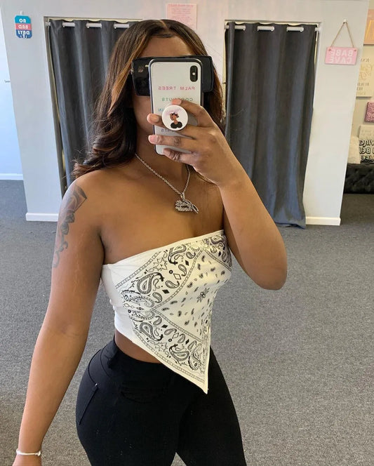 Bandana Strapless Tube Tops