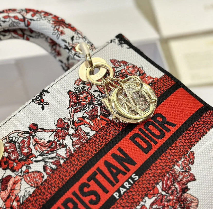 Lady D-Lite Bag in Toile de Jouy