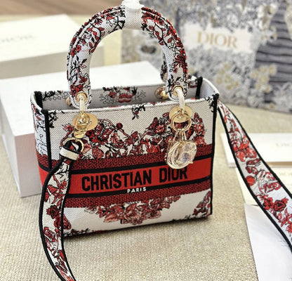Lady D-Lite Bag in Toile de Jouy