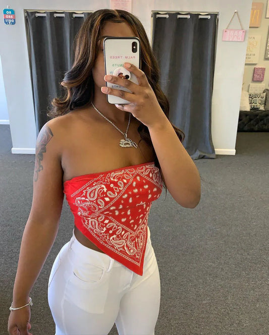 Bandana Strapless Tube Tops