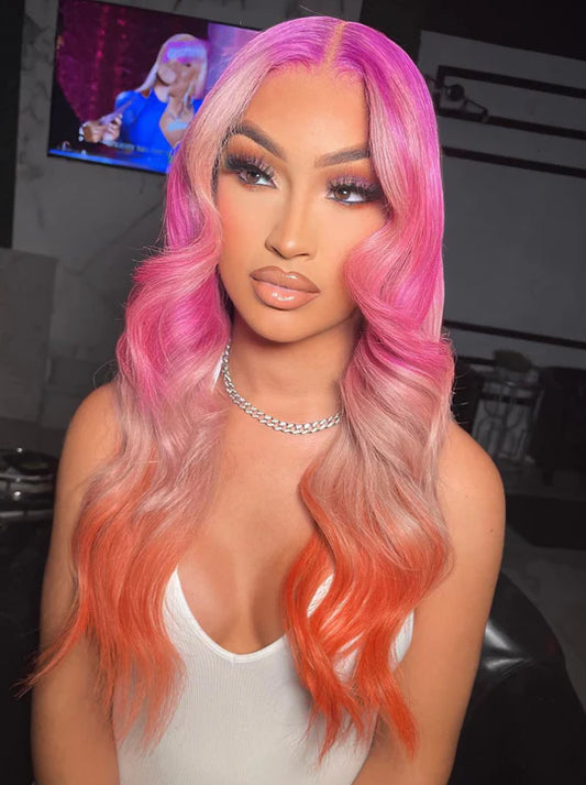 Ombre Lavender Blonde Orange 200 Density