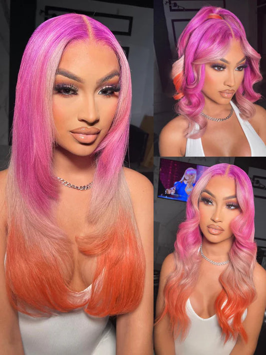 Ombre Lavender Blonde Orange 200 Density