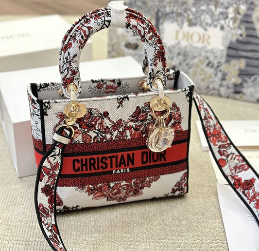 Lady D-Lite Bag in Toile de Jouy