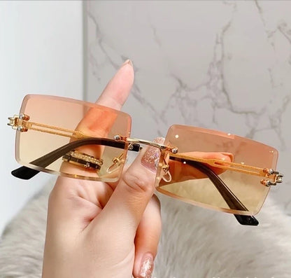 Retro Square Ac Frameless Women's Sunglasses