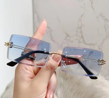 Retro Square Ac Frameless Women's Sunglasses