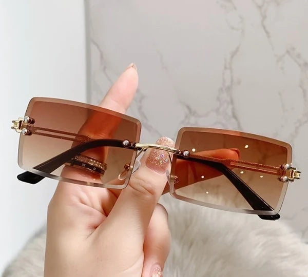 Retro Square Ac Frameless Women's Sunglasses
