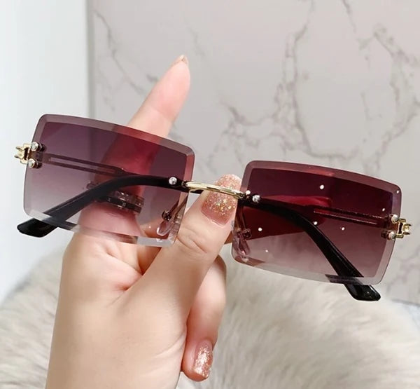 Retro Square Ac Frameless Women's Sunglasses