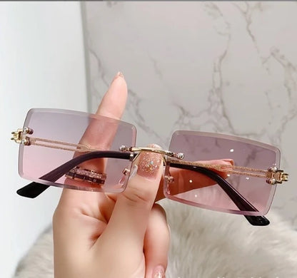 Retro Square Ac Frameless Women's Sunglasses