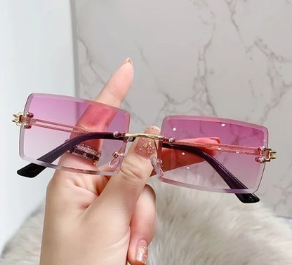 Retro Square Ac Frameless Women's Sunglasses