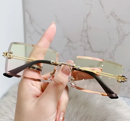 Retro Square Ac Frameless Women's Sunglasses