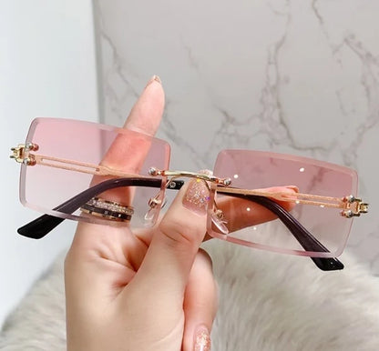 Retro Square Ac Frameless Women's Sunglasses