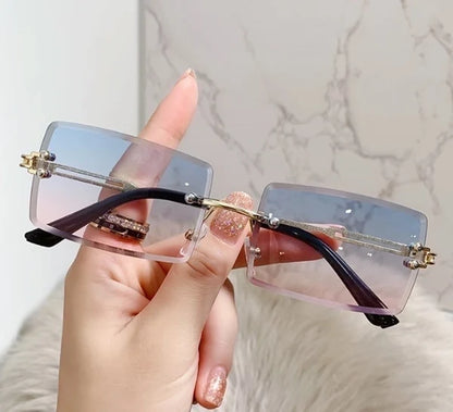 Retro Square Ac Frameless Women's Sunglasses