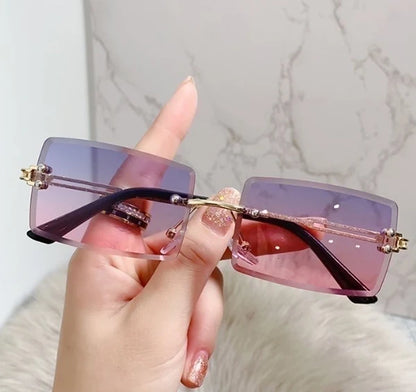 Retro Square Ac Frameless Women's Sunglasses