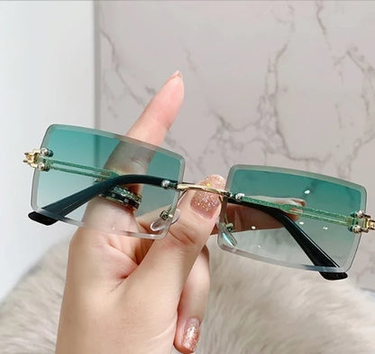 Retro Square Ac Frameless Women's Sunglasses