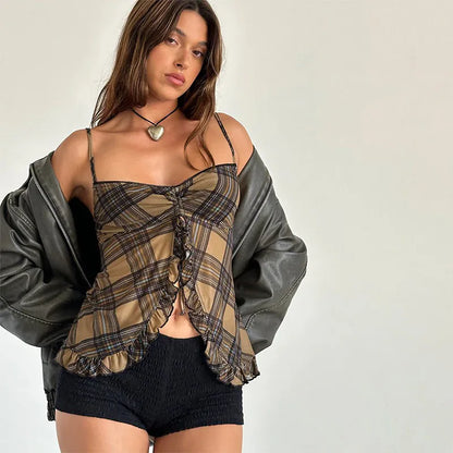 Halter  Ruffle Crop Tops