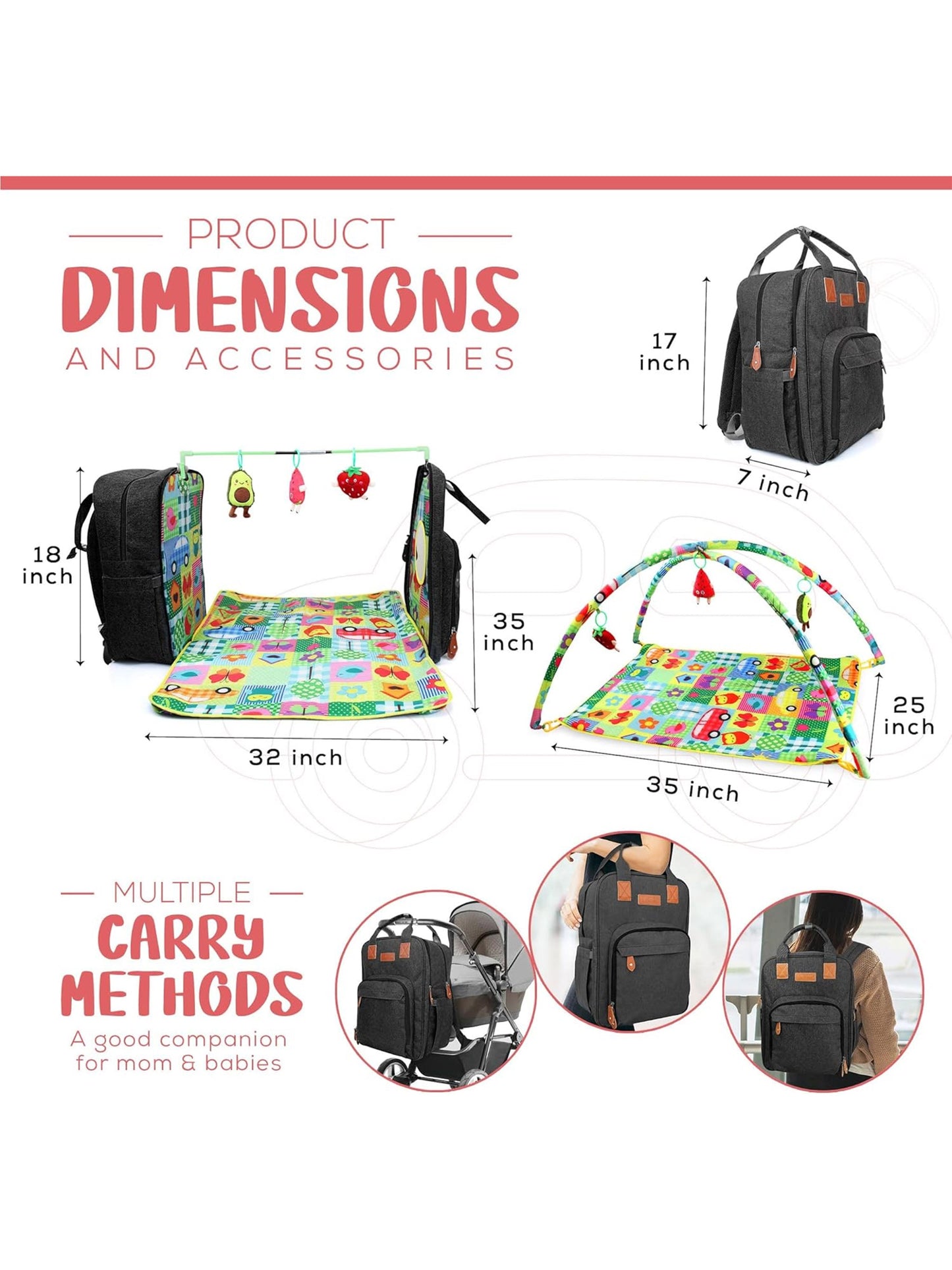 3-In-1 Playmat Diaper Bag