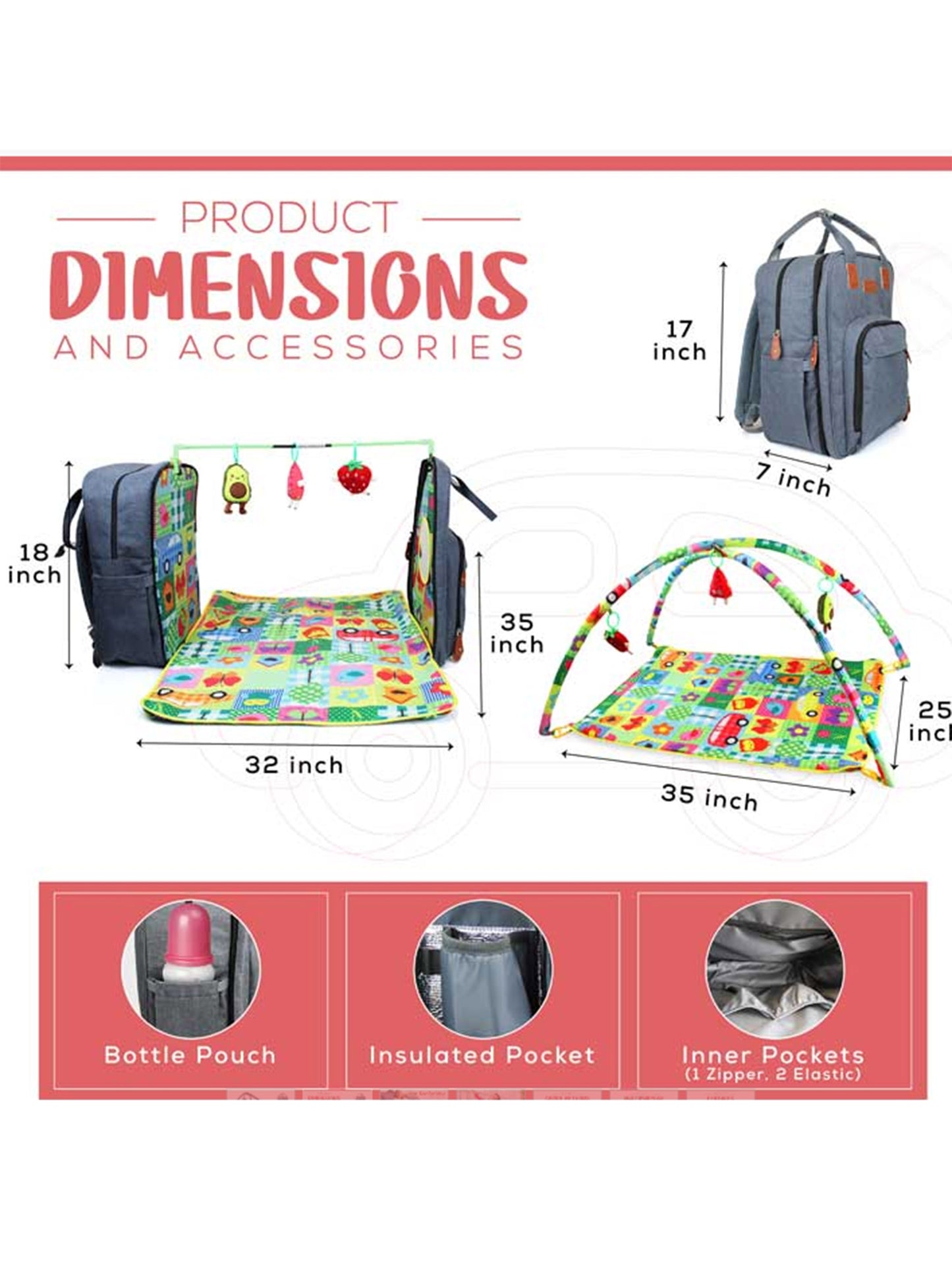 3-In-1 Playmat Diaper Bag