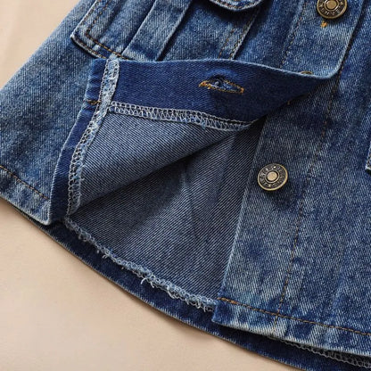 Short Sleeve Tube Top And Denim Skirt 2pcs Set